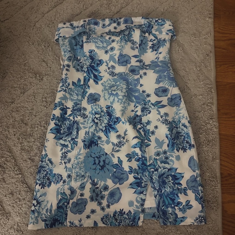 Hello Molly Blue and White Floral Mini Dress